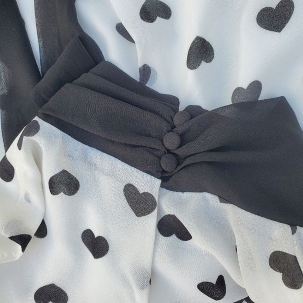 NWT New York & Company White and Black Hearts Women's Shift Dress - Picture 9 of 16